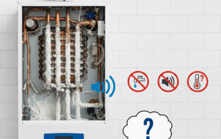 Acumulación de cal (sarro) en el interior de un intercambiador de calor o tubería de caldera, que es la causa del ruido y la necesidad de descalcificación.