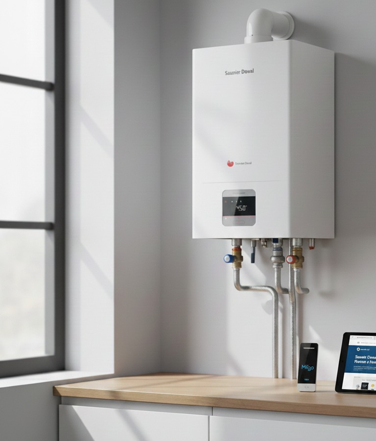 Caldera de condensación Saunier Duval Thema Condens y Kit de evacuación