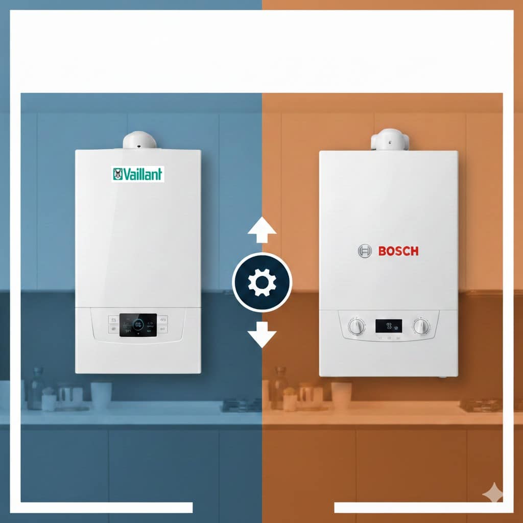 Comparativa de calderas Vaillant ecoTEC plus Smart y Junkers Bosch Condens 4300i en una cocina moderna